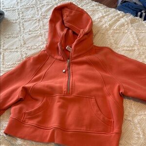 Women's Orange Half-Zip Hoodie